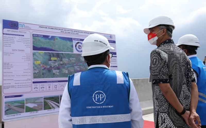 Ganjar Cek Proyek Tol Semarang Demak Seksi II Target Selesai 28