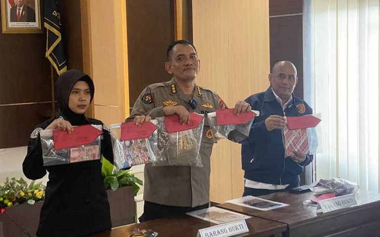 Jumpa pers kasus penambangan ilegal Blora dan Pati di kantor Ditreskrimsus Polda Jateng, Rabu (8/2/2023).
