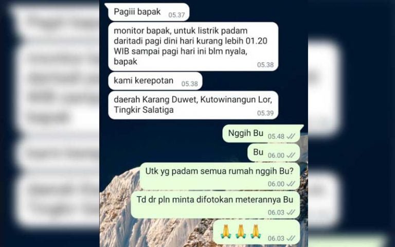Curhatan warga di Salatiga tentang sering padamnya aliran listrik saat musim hujan kini ditanggapi secara cepat oleh Polres Salatiga. Melalui grup WhatsApp, masyarakat di Salatiga dapat menyampaikan keluhan dan aspirasi mereka untuk mempercepat penanganan masalah.