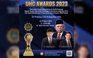 Kota Salatiga meraih penghargaan Universal Health Coverage (UHC) award 2023 bersama 10 Kabupaten/Kota lain di Indonesia yang berhasil mencapai cakupan UHC 95% pada segmen Pekerja Bukan Penerima Upah (PBPU). Penghargaan akan diberikan pada 14 Maret 2023 di Jakarta oleh Wakil Presiden, Menteri PMK, dan Direktur Utama BPJS Kesehatan.