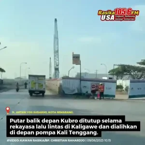 Putar Balik depan Kubro Ditutup Selama Rekayasa Lalu Lintas