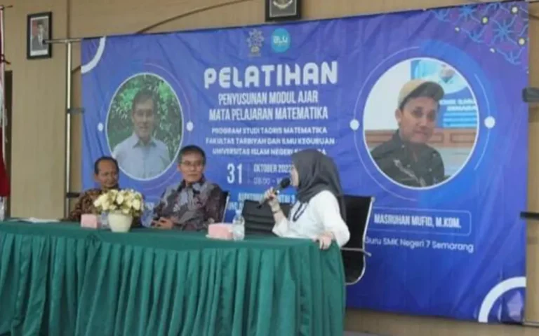 Fakultas Keguruan dan Ilmu Pendidikan (FTIK) UIN Salatiga mencapai tonggak penting dengan suksesnya Pelatihan Penyusunan Modul Ajar Mata Pelajaran Matematika. Acara yang diadakan pada hari Senin dan dihadiri oleh 50 mahasiswa Tadris Matematika angkatan 2020, menandai komitmen universitas dalam meningkatkan kualitas pembelajaran matematika.