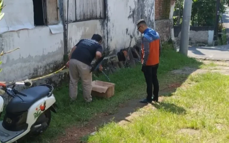Seorang ibu rumah tangga di Kota Salatiga, Bulan Detrisa, mengalami kepanikan saat ular masuk ke dalam rumahnya, di Jalan Siti Projo, Kelurahan Kutowinangun, Kecamatan Tingkir, pada Jumat (3/5/2024). Ketika sedang memasak, Bulan terkejut melihat ular jatuh ke dapur dan bergerak ke arah tumpukan kardus.