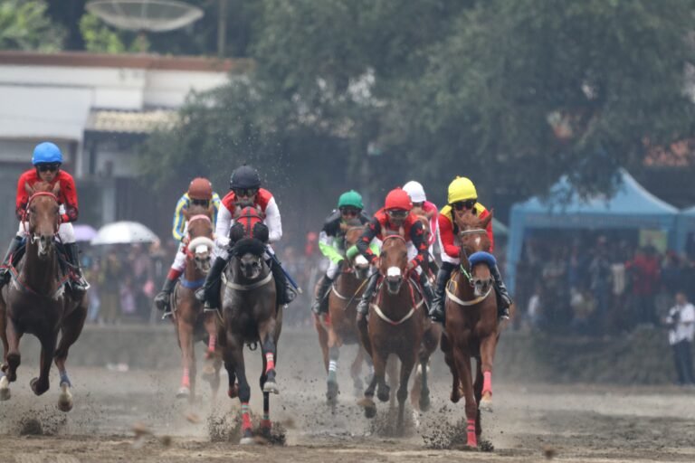 Ribuan orang memadati Gelanggang Pacuan Kuda di Desa Tegalwaton, Kecamatan Tengaran, Kabupaten Semarang, Jawa Tengah, pada Minggu (16/2/2025), untuk menyaksikan kejuaraan pacuan kuda The Race of Rising Stars Jateng Derby 2025.