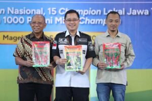 Bibit cabai unggul Champion 22 diluncurkan dalam Gerakan Petani Peduli Inflasi di GOR Banyusidi, Magelang, Senin (22/9/2025). BI Jateng dan Pemprov memperkenalkan varietas tahan hama untuk tingkatkan produktivitas. Selain itu, champion lokal dari 15 daerah dikukuhkan serta dukungan greenhouse diberikan untuk petani.