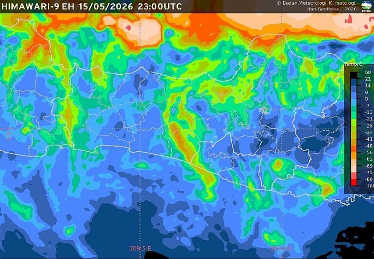 BMKG Stasiun Meteorologi Ahmad Yani Semarang memprakirakan cuaca di Semarang dan sebagian wilayah Jawa Tengah pada Sabtu (16/5/2026) didominasi kondisi berawan dengan potensi hujan ringan hingga lebat pada siang hingga malam hari. Hujan disertai petir dan angin kencang diperkirakan terjadi di wilayah pegunungan tengah, Solo Raya, dan Jawa Tengah bagian barat.