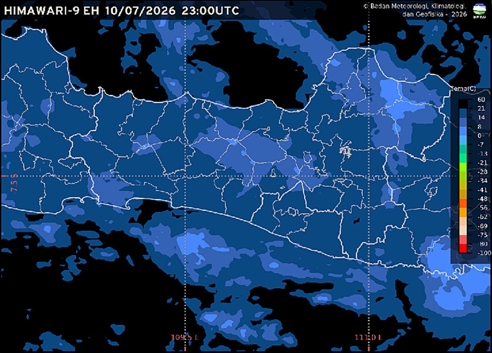 Badan Meteorologi, Klimatologi, dan Geofisika (BMKG) memprakirakan cuaca Semarang dan Jawa Tengah pada Sabtu, 11 Juli 2026, didominasi kondisi cerah hingga cerah berawan. Hasil pengamatan pukul 06.00 WIB mencatat suhu udara di Semarang 23,8 derajat Celsius dengan kelembapan 80 persen, sementara kondisi cuaca yang cenderung kering meningkatkan potensi kemudahan kebakaran hutan dan lahan di sejumlah wilayah Jawa Tengah.