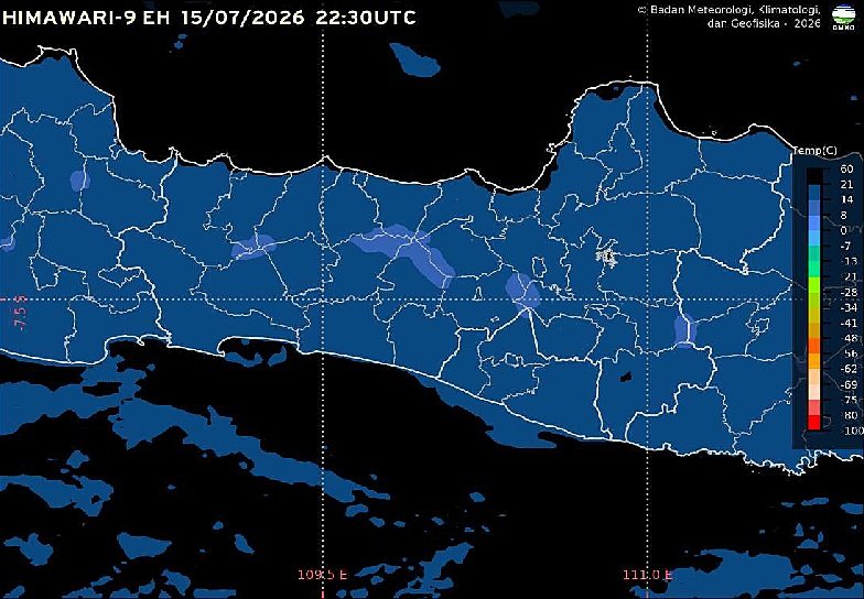 Badan Meteorologi, Klimatologi, dan Geofisika (BMKG) memprakirakan cuaca Semarang dan Jawa Tengah pada Kamis, 16 Juli 2026, didominasi kondisi cerah hingga cerah berawan. Hasil pengamatan pukul 05.30 WIB menunjukkan suhu udara di Semarang mencapai 24,7 derajat Celsius dengan kelembapan 86 persen, sementara cuaca kering meningkatkan potensi kemudahan kebakaran hutan dan lahan di sejumlah wilayah Jawa Tengah.