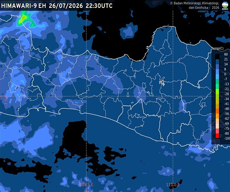 Badan Meteorologi, Klimatologi, dan Geofisika (BMKG) memprakirakan cuaca Semarang dan Jawa Tengah pada Senin, 27 Juli 2026, didominasi kondisi cerah hingga cerah berawan. Hasil pengamatan pukul 05.30 WIB mencatat suhu udara di Semarang mencapai 23,7 derajat Celsius dengan kelembapan 80 persen, sementara masyarakat diminta mewaspadai potensi kemudahan kebakaran hutan dan lahan serta peningkatan kecepatan angin.