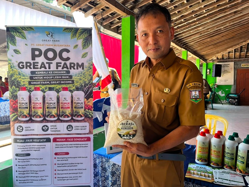 Petani Desa Kemetul, Kecamatan Susukan, Kabupaten Semarang, mengembangkan budidaya padi semi organik melalui dem area seluas 10 hektare yang melibatkan 21 petani. Program yang telah berjalan hampir tiga tahun ini berhasil meningkatkan produktivitas hingga lebih dari 9 ton per hektare, sekaligus mendorong pengolahan hasil panen menjadi beras bernilai jual lebih tinggi serta pemanfaatan limbah pertanian untuk mendukung konsep zero waste.
