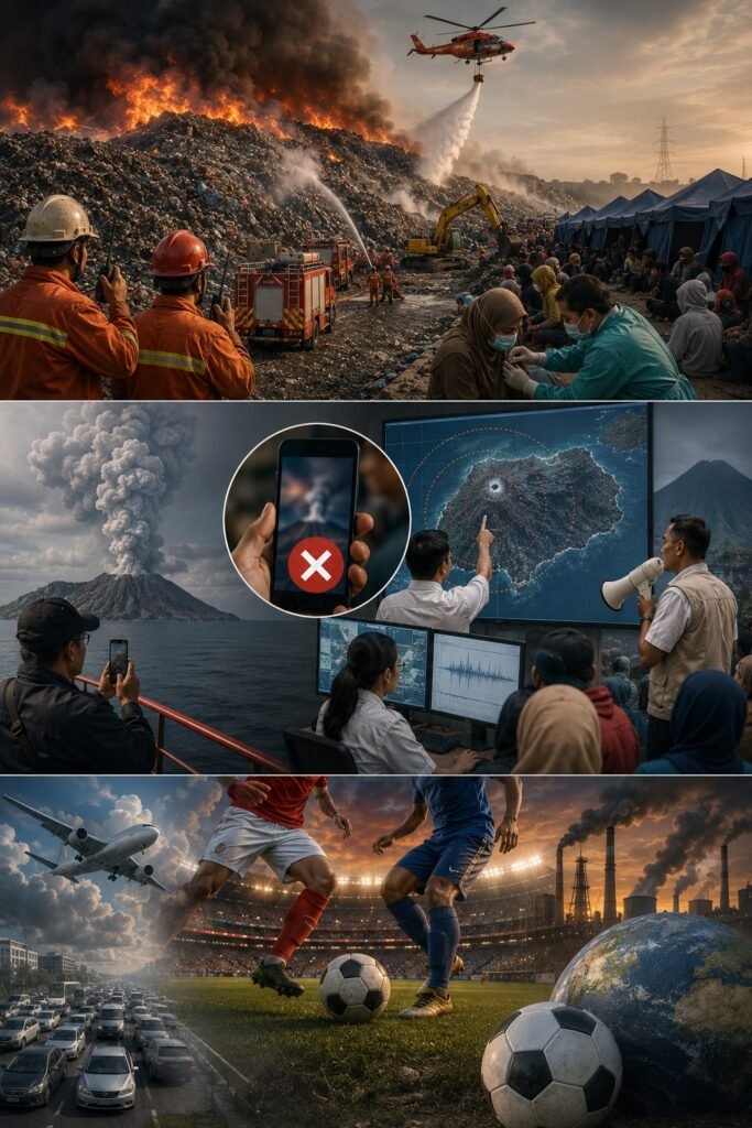 Kebakaran TPA Jatiwaringin Meluas, Hoaks Anak Krakatau hingga Jejak Karbon Piala Dunia 2026