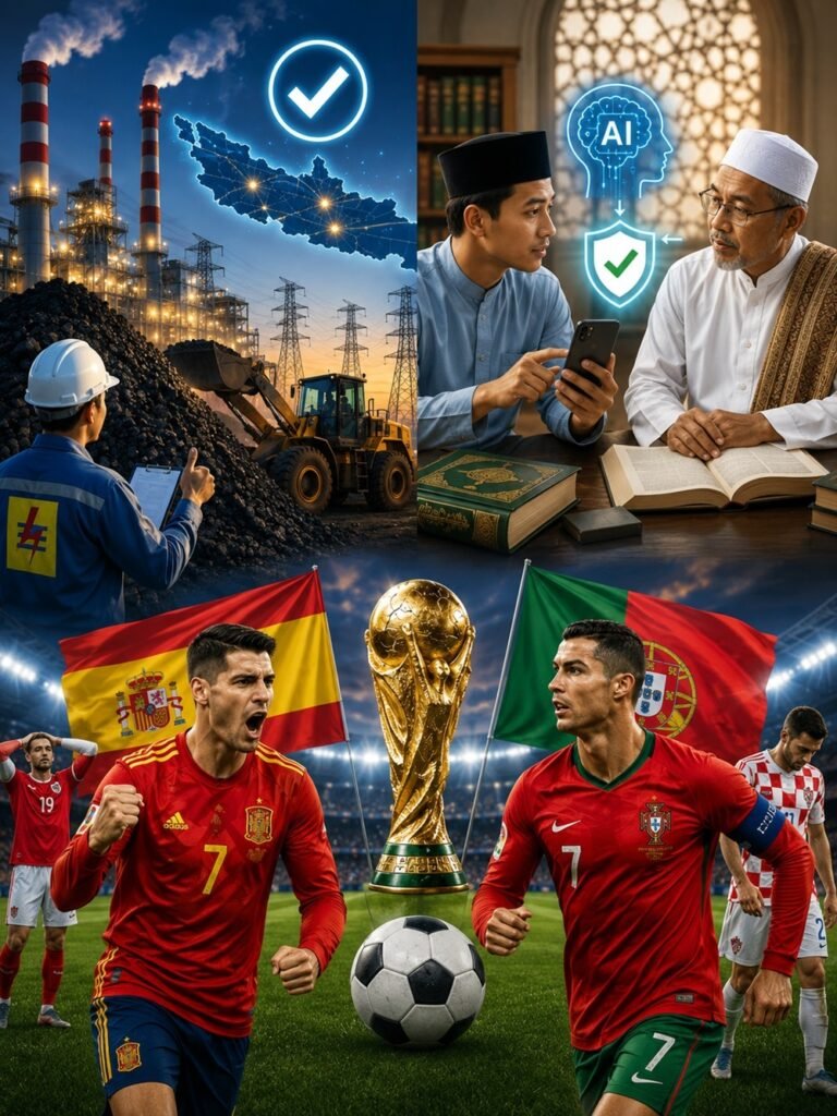 PLN Hentikan Pemadaman Bergilir di Jawa, Spanyol Tantang Portugal di 16 Besar