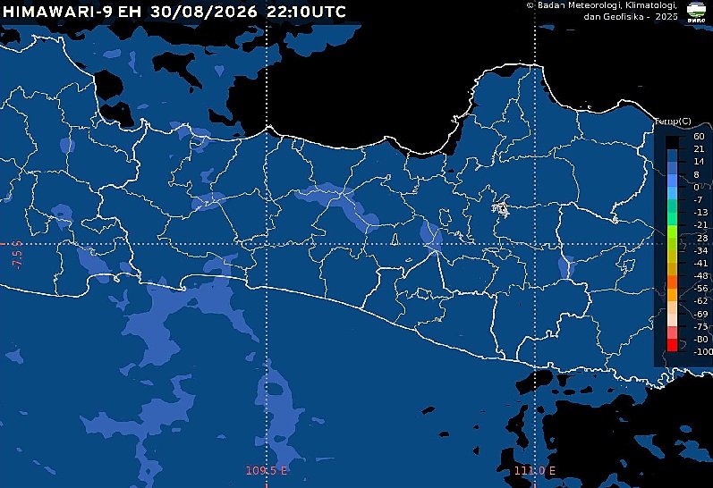 BMKG memprakirakan cuaca Semarang dan Jawa Tengah pada Senin, 31 Agustus 2026, didominasi cerah hingga cerah berawan dengan suhu Semarang 27–34°C dan kelembapan 45–75%. Sore hingga awal malam umumnya berawan, sementara hujan ringan lokal berpotensi terjadi di Pegunungan Tengah serta masyarakat diminta mewaspadai kebakaran hutan dan lahan.