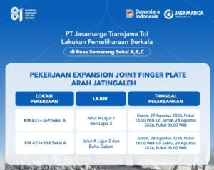 Ada Pemeliharaan Tol Semarang ABC, Sejumlah Lajur Arah Jatingaleh Terdampak
