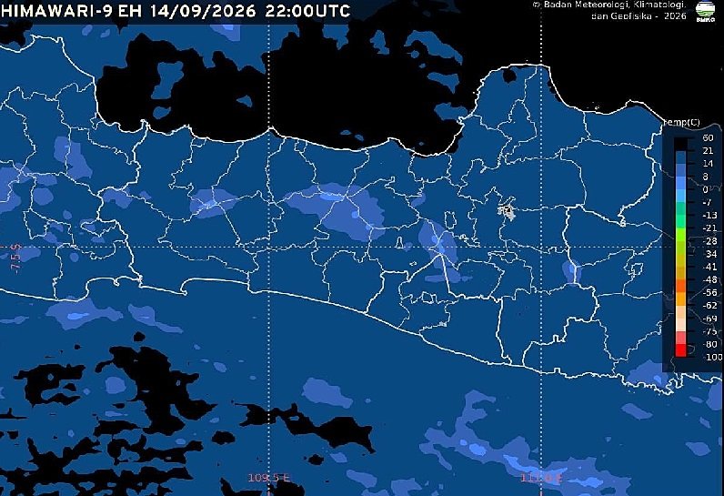 BMKG memprakirakan cuaca Semarang dan Jawa Tengah pada Selasa, 15 September 2026, didominasi cerah berawan hingga berawan. Observasi di Semarang pukul 05.00 WIB mencatat suhu 24,4°C dan kelembapan 76%, dengan angin timur 3 km/jam. Kondisi musim kemarau juga meningkatkan potensi kemudahan kebakaran hutan dan lahan.