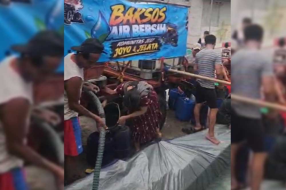 Komunitas Jeep Joyo 4X4 bersama JELATA menyalurkan bantuan air bersih kepada warga terdampak kekeringan di Kecamatan Suruh dan Wonosamodro, Kabupaten Semarang, Senin (21/9/2026). Bantuan diberikan secara bertahap karena warga kesulitan memenuhi kebutuhan sehari-hari, sementara sebagian harus membeli air untuk minum dan memasak serta mengambil air dari sungai.